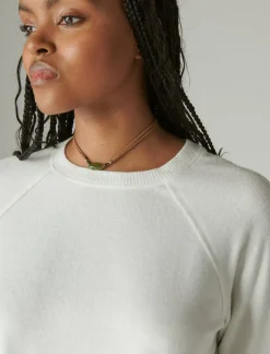 Lucky Brand cloud jersey long sleeve crew ethereal white*WOMEN Activewear