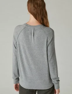 Lucky Brand cloud jersey long sleeve crew heather combo*WOMEN Activewear