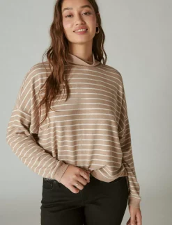 Lucky Brand cloud jersey mock neck top neutral combo*WOMEN Activewear