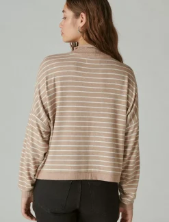 Lucky Brand cloud jersey mock neck top neutral combo*WOMEN Activewear