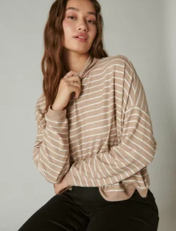 Lucky Brand cloud jersey mock neck top neutral combo*WOMEN Activewear