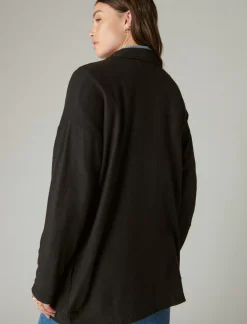 Lucky Brand cloud jersey shawl collar cardigan jet black*WOMEN Activewear