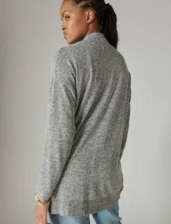 Lucky Brand cloud jersey shawl collar cardigan medium heather gray*WOMEN Activewear