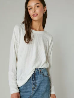 Lucky Brand cloud jersey twist back top whisper white*WOMEN Activewear