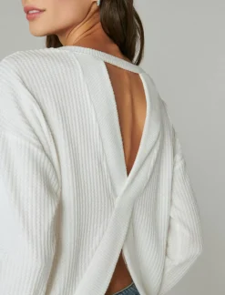 Lucky Brand cloud jersey twist back top whisper white*WOMEN Activewear