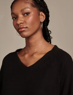 Lucky Brand cloud jersey v neck pullover jet black*WOMEN Activewear