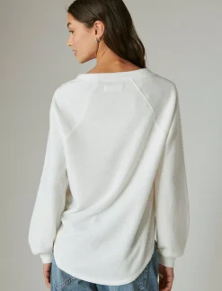 Lucky Brand cloud jersey v neck pullover ethereal white*WOMEN Activewear