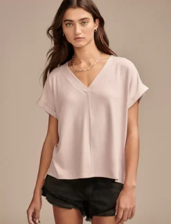 Lucky Brand cloud jersey v neck tee fawn*WOMEN Knit Tops