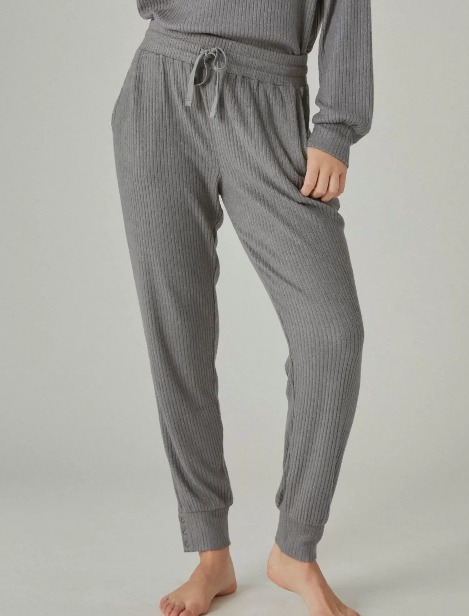 Lucky Brand cloud rib jogger medium heather grey*WOMEN Activewear