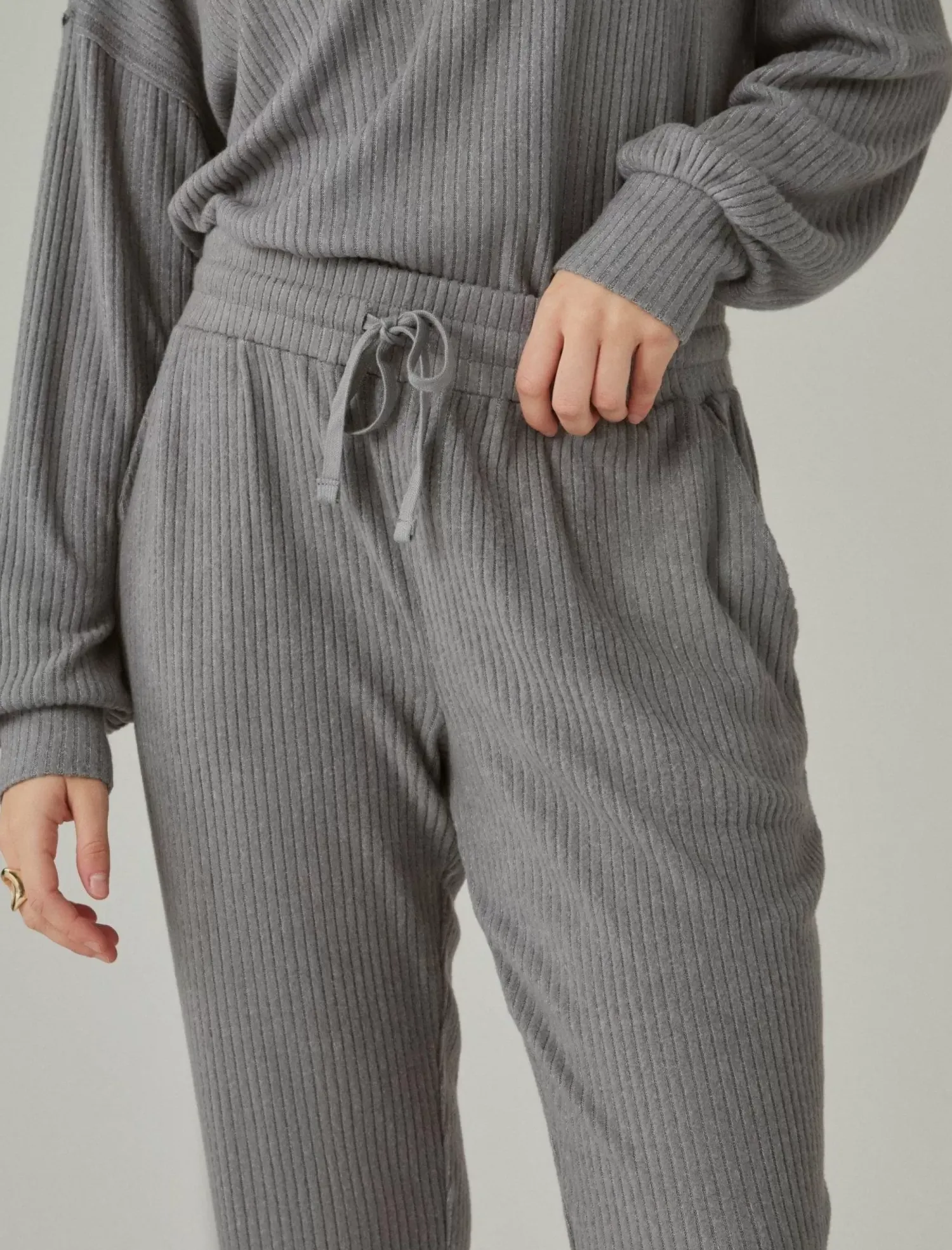Lucky Brand cloud rib jogger medium heather grey*WOMEN Activewear