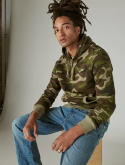 Lucky Brand cloud soft fleece camo hoodie camo (army colors)*MEN Activewear