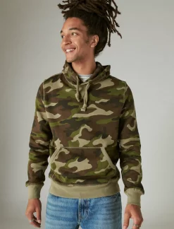 Lucky Brand cloud soft fleece camo hoodie camo (army colors)*MEN Activewear