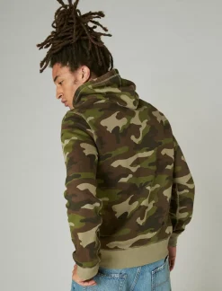 Lucky Brand cloud soft fleece camo hoodie camo (army colors)*MEN Activewear