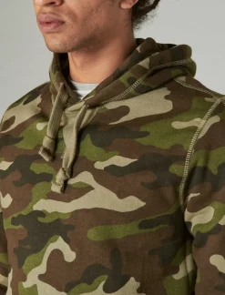 Lucky Brand cloud soft fleece camo hoodie camo (army colors)*MEN Activewear