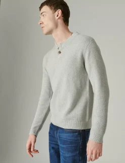 Lucky Brand cloud soft henley sweater light heather grey*MEN Sweaters