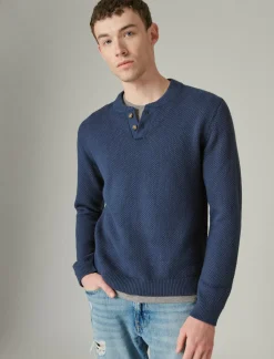Lucky Brand cloud soft henley sweater dark denim*MEN Sweaters