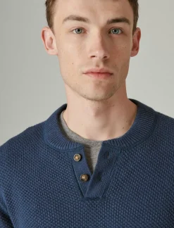 Lucky Brand cloud soft henley sweater dark denim*MEN Sweaters