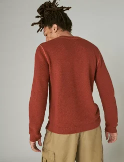 Lucky Brand cloud soft henley sweater terra cotta*MEN Sweaters