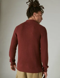 Lucky Brand cloud soft polo sweater rustic wine*MEN Sweaters