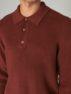 Lucky Brand cloud soft polo sweater rustic wine*MEN Sweaters