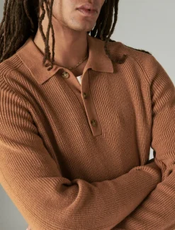 Lucky Brand cloud soft polo sweater thrush*MEN Sweaters