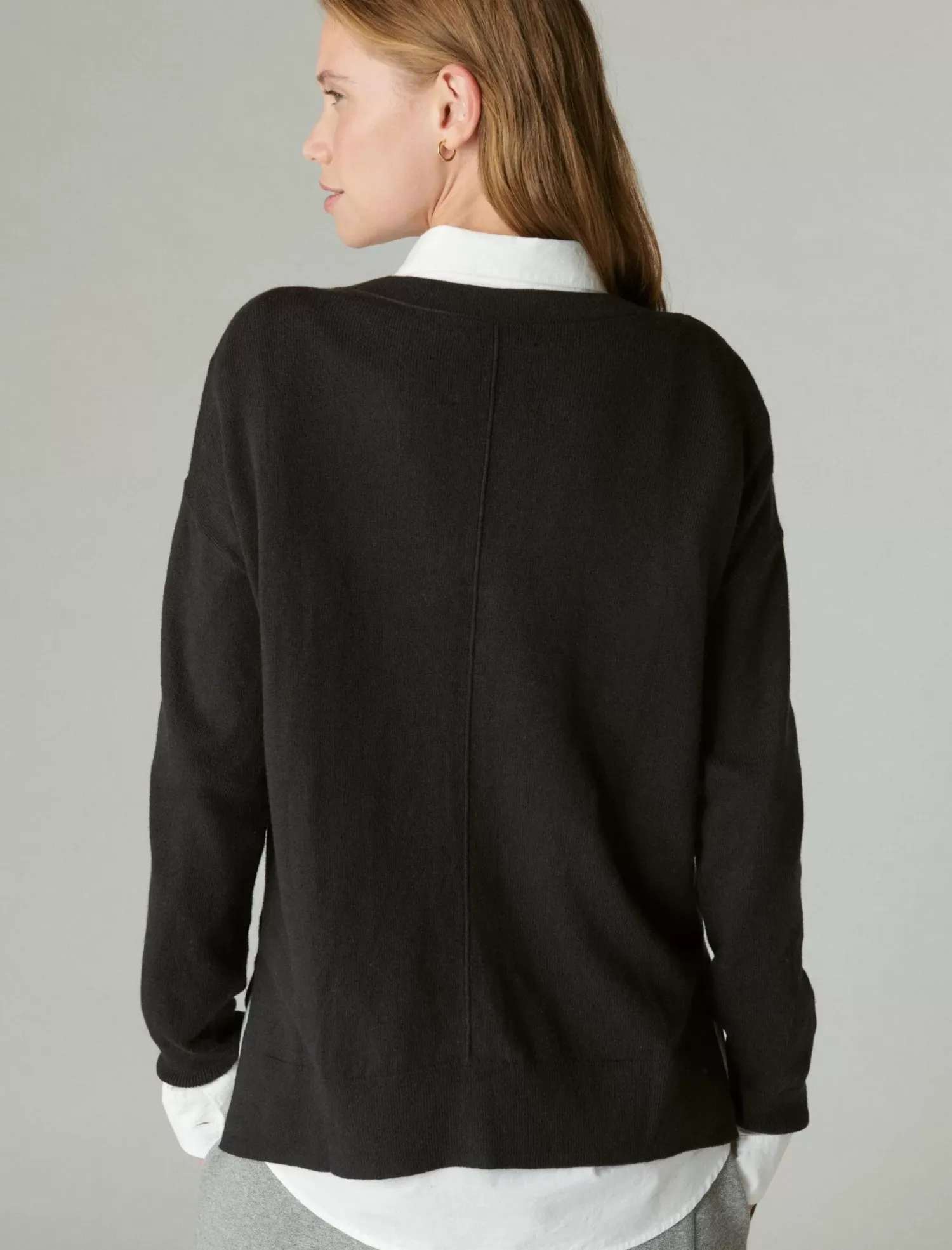Lucky Brand cloud soft relaxed cardigan jet black*WOMEN Sweaters & Sweatshirts