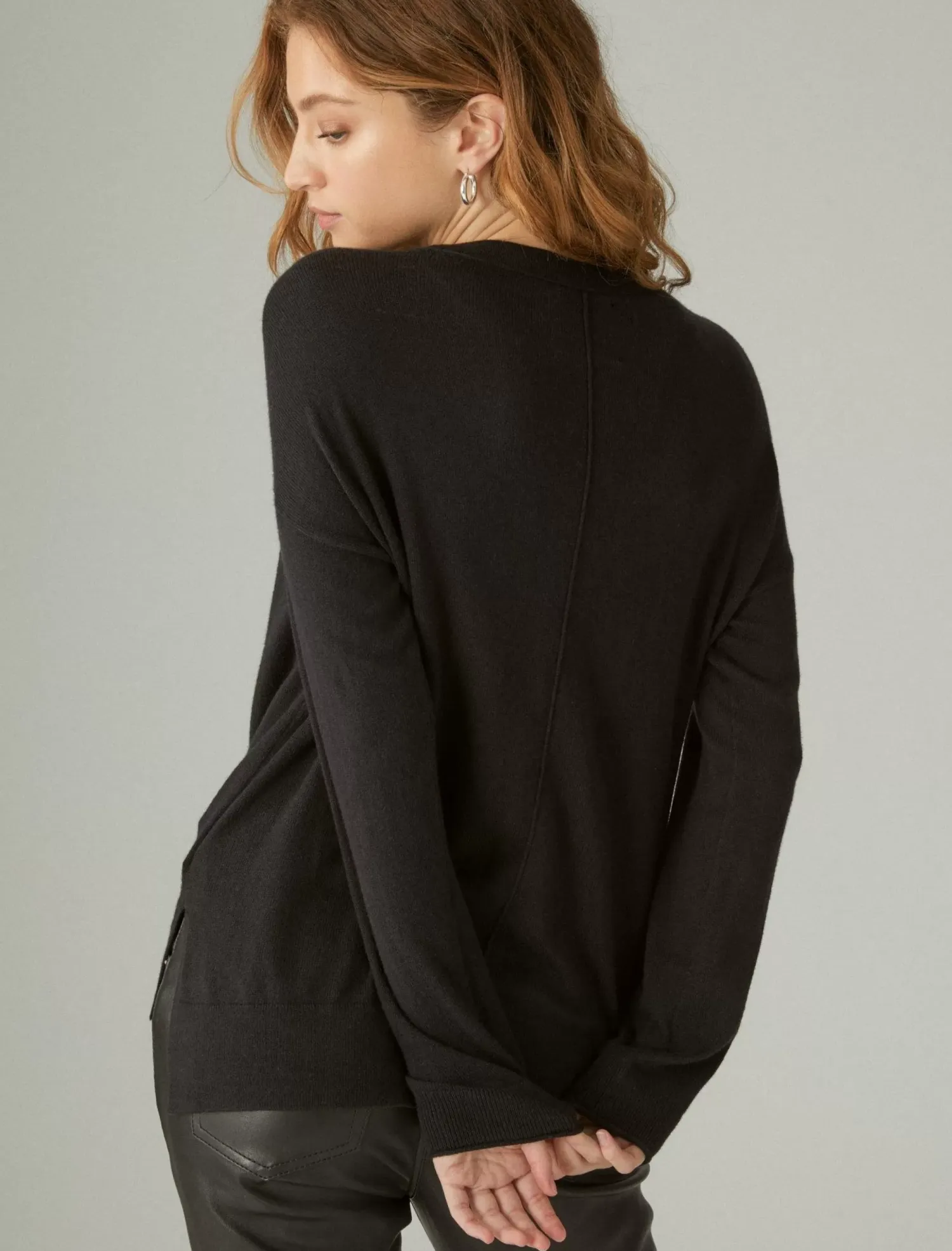 Lucky Brand cloud soft relaxed cardigan jet black*WOMEN Sweaters & Sweatshirts