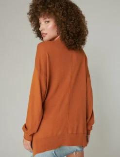 Lucky Brand cloud soft relaxed cardigan glazed ginger*WOMEN Sweaters & Sweatshirts