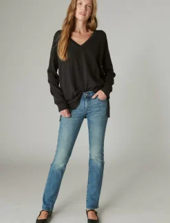 Lucky Brand cloud soft v neck sweater jet black*WOMEN Sweaters & Sweatshirts