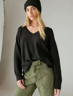 Lucky Brand cloud soft v neck sweater black*WOMEN Sweaters & Sweatshirts