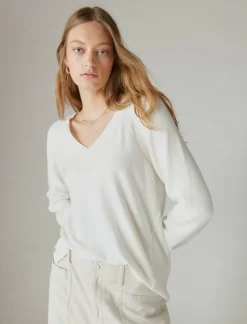 Lucky Brand cloud soft v neck sweater cream*WOMEN Sweaters & Sweatshirts