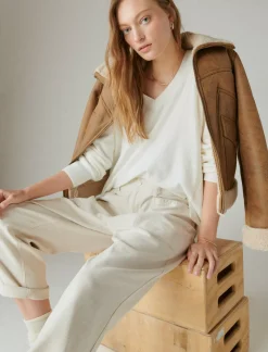 Lucky Brand cloud soft v neck sweater cream*WOMEN Sweaters & Sweatshirts