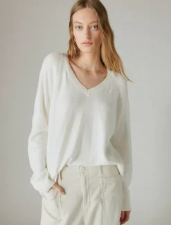Lucky Brand cloud soft v neck sweater cream*WOMEN Sweaters & Sweatshirts