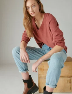 Lucky Brand cloud soft v neck sweater apple butter*WOMEN Sweaters & Sweatshirts