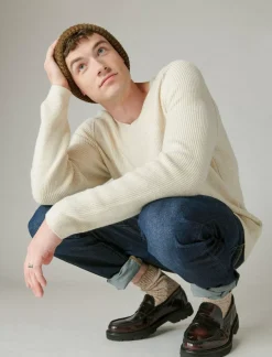 Lucky Brand cloud soft v-neck sweater straw heather*MEN Sweaters