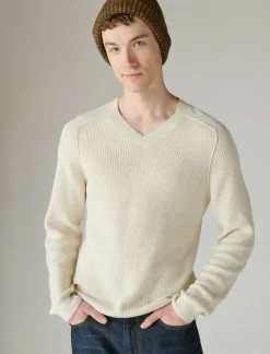 Lucky Brand cloud soft v-neck sweater straw heather*MEN Sweaters