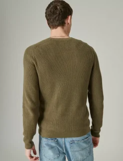 Lucky Brand cloud soft v-neck sweater olive fog*MEN Sweaters
