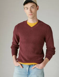 Lucky Brand cloud soft v-neck sweater vineyard wine*MEN Sweaters