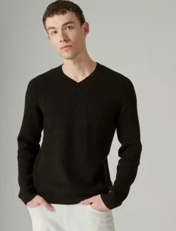 Lucky Brand cloud soft v-neck sweater #001 black*MEN Sweaters