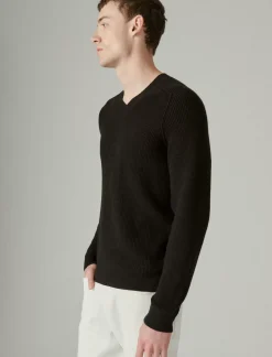 Lucky Brand cloud soft v-neck sweater #001 black*MEN Sweaters