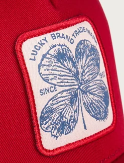 Lucky Brand clover patch trucker hat dark red*MEN|WOMEN Hats