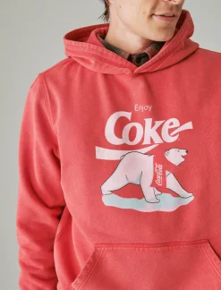 Lucky Brand coca cola bear hoodie dark spice*MEN Activewear