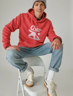 Lucky Brand coca cola bear hoodie dark spice*MEN Activewear