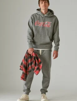 Lucky Brand coca cola logo hoodie heather grey*MEN Activewear