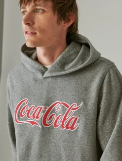 Lucky Brand coca cola logo hoodie heather grey*MEN Activewear