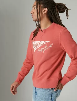 Lucky Brand coca-cola cotton fleece crew neck sweatshirt mineral red*MEN|WOMEN Activewear