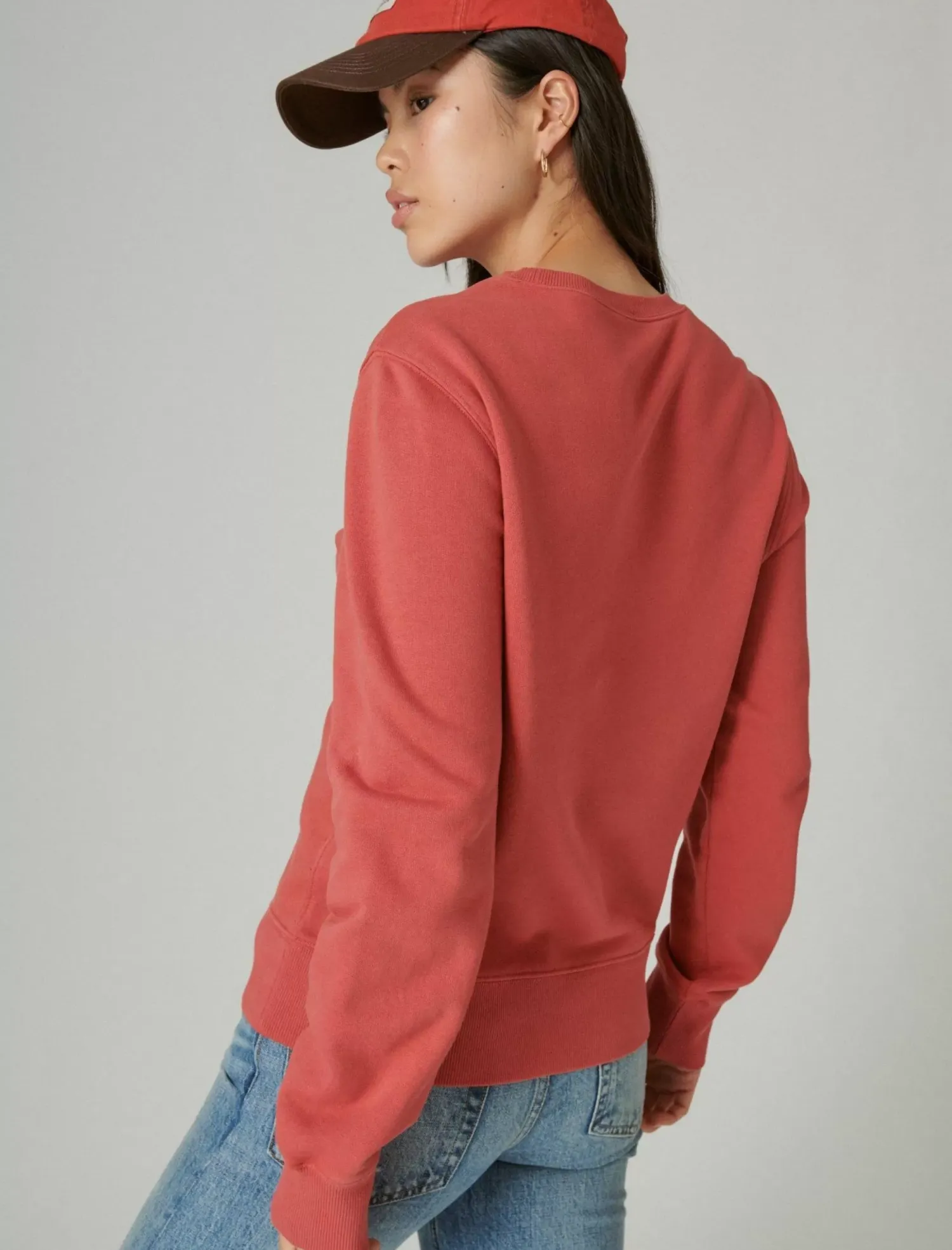 Lucky Brand coca-cola cotton fleece crew neck sweatshirt mineral red*MEN|WOMEN Activewear