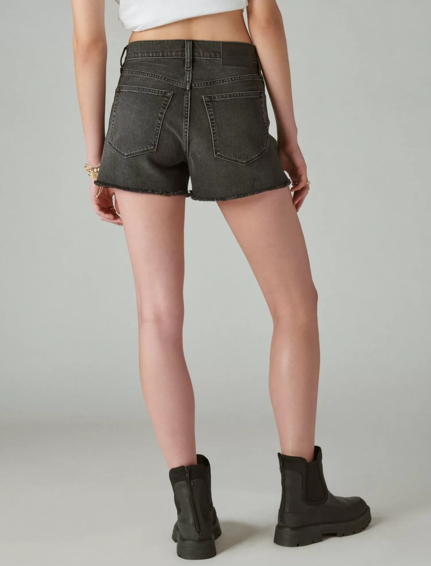 Lucky Brand coca-cola high rise mom short weathered black*WOMEN Shorts