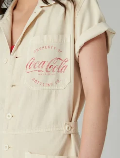 Lucky Brand coca-cola ss romper whitecap grey*WOMEN Jumpsuits & Overalls
