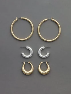 Lucky Brand combo trio hoop set two tone*WOMEN Jewelry